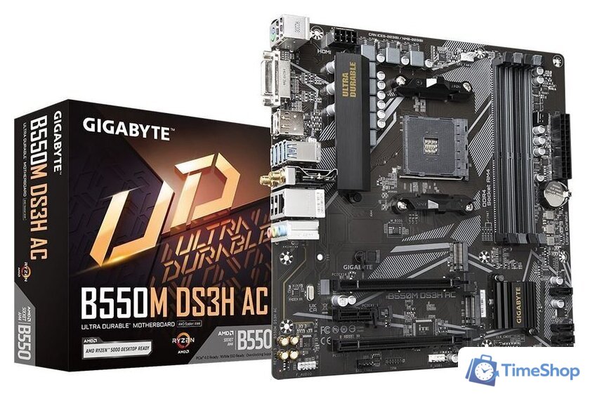 Материнская плата Gigabyte B550M DS3H AC (rev. 1.5/1.6) - Изображение №5 — Интернет-магазин Time-Shop