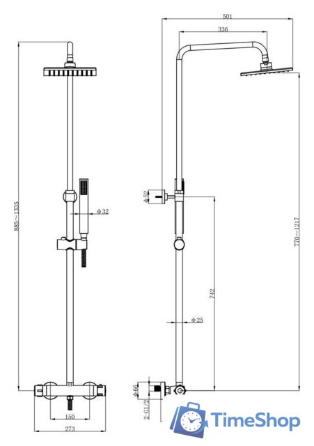 Душевая система  Lauter Dew 21SH20404-4 - Изображение №2 — Интернет-магазин Time-Shop
