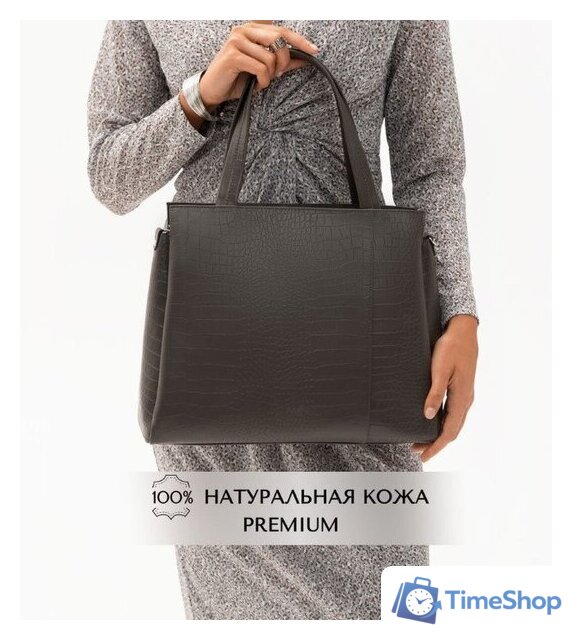 Женская сумка Souffle 322 3225011 (серый теплый кайман эластичный) - Изображение №6 — Интернет-магазин Time-Shop