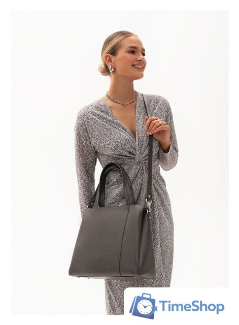 Женская сумка Souffle 322 3225011 (серый теплый кайман эластичный) - Изображение №4 — Интернет-магазин Time-Shop