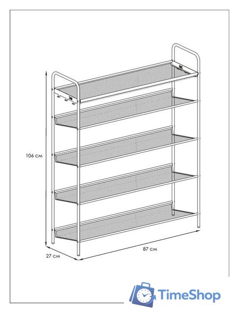 Полка для обуви ЗМИ Женева 35 ПДО Ж35 (черный) - Изображение №3 — Интернет-магазин Time-Shop