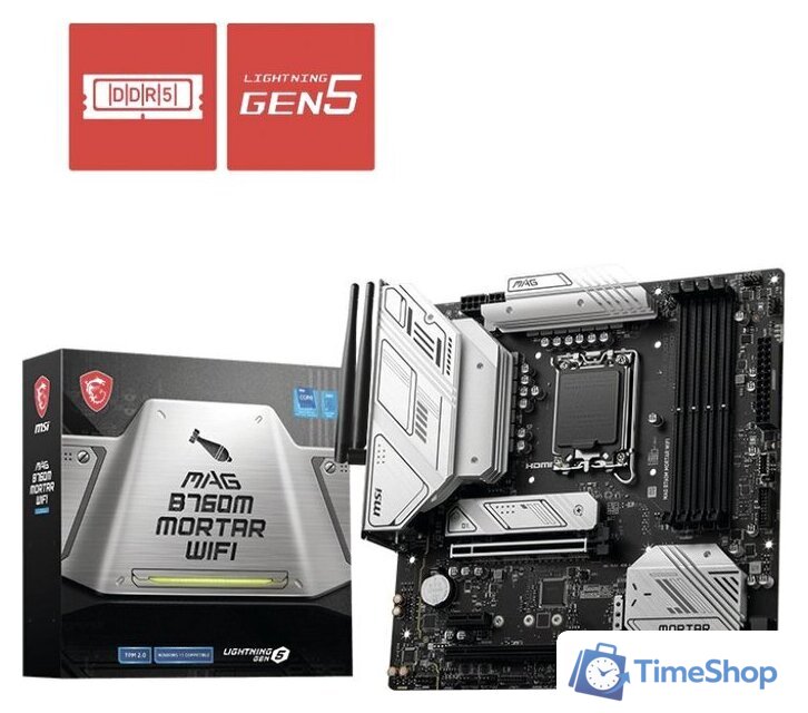 Материнская плата MSI MAG B760M Mortar WiFi - Изображение №6 — Интернет-магазин Time-Shop