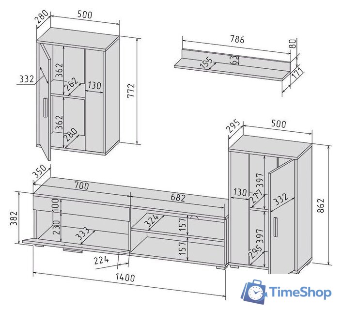 Горка Интерлиния Neo-4 (дуб веллингтон/персидский жемчуг) - Изображение №2 — Интернет-магазин Time-Shop