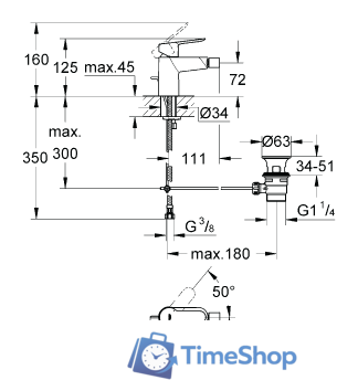 Смеситель Grohe Bauedge 23331000 - Изображение №2 — Интернет-магазин Time-Shop