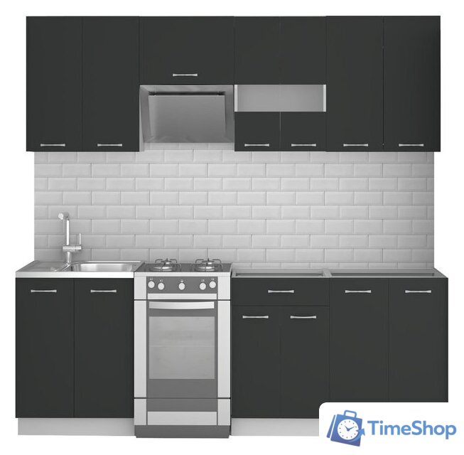 Готовая кухня Mio Tesoro Экстра-лайт 2.2 без столешницы (антрацит) - Изображение №1 — Интернет-магазин Time-Shop