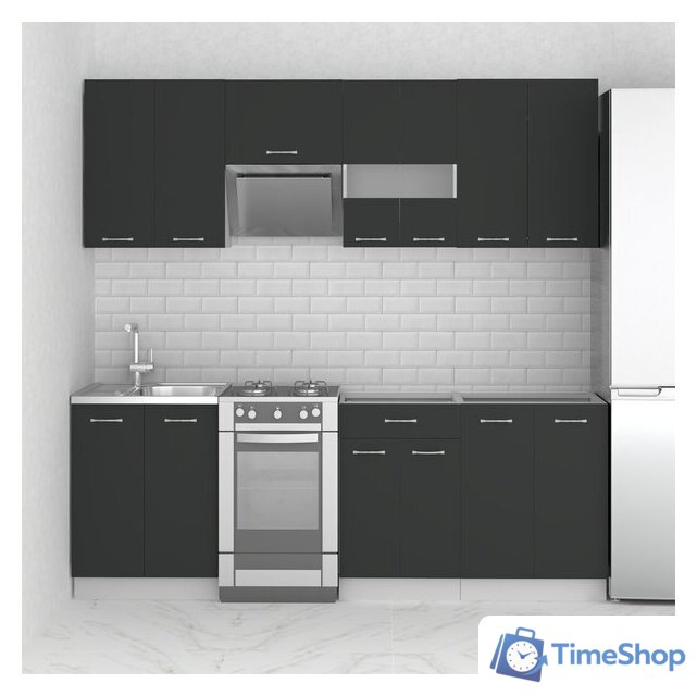 Готовая кухня Mio Tesoro Экстра-лайт 2.2 без столешницы (антрацит) - Изображение №3 — Интернет-магазин Time-Shop