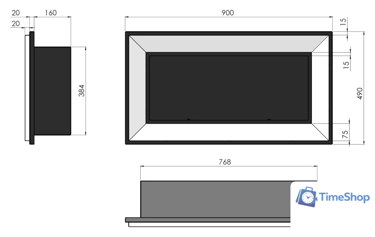 Биокамин SimpleFire Frame 900 (белый) - Изображение №6 — Интернет-магазин Time-Shop