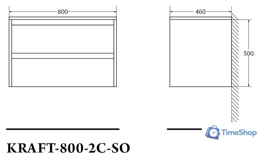  BelBagno Тумба под умывальник Kraft-800-2C-SO-RGB (rovere galifax bianco) - Изображение №5 — Интернет-магазин Time-Shop