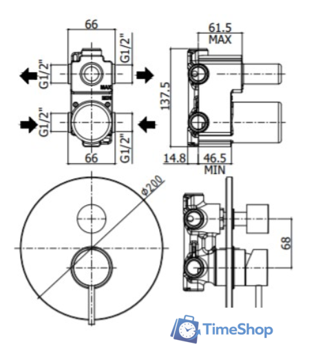 Смеситель Paffoni LIG018HG - Изображение №2 — Интернет-магазин Time-Shop