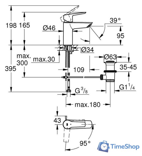 Смеситель Grohe Start S 31137002 - Изображение №6 — Интернет-магазин Time-Shop
