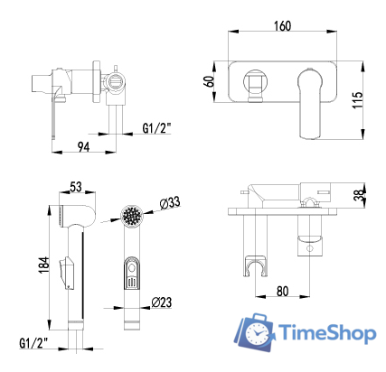 Гигиенический душ Lemark Plus Grace LM1519C - Изображение №2 — Интернет-магазин Time-Shop
