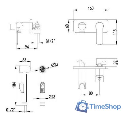 Гигиенический душ Lemark Plus Grace LM1519C - Изображение №2 — Интернет-магазин Time-Shop
