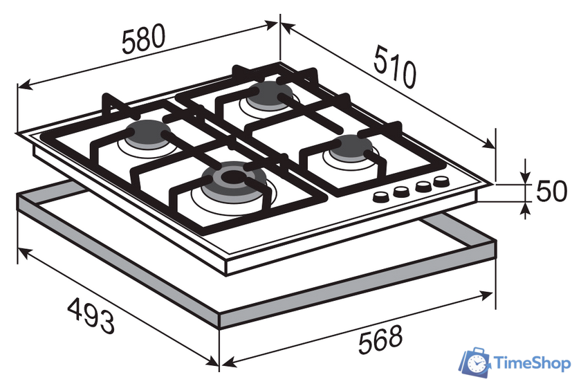Варочная панель Zigmund & Shtain G 14.6 W - Изображение №4 — Интернет-магазин Time-Shop