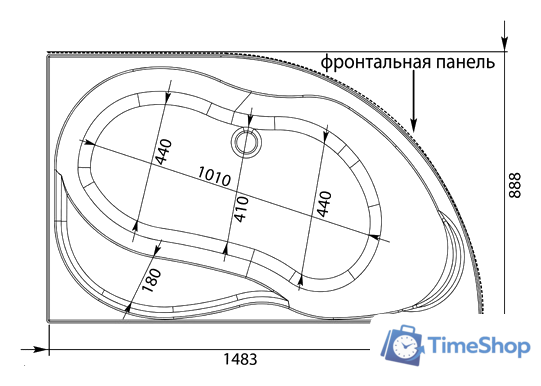 Ванна Aquanet Graciosa 150x90 R - Изображение №6 — Интернет-магазин Time-Shop