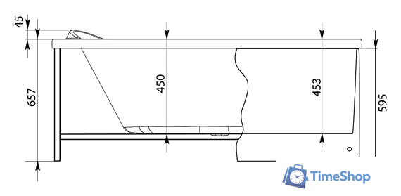 Ванна Aquanet Graciosa 150x90 R - Изображение №7 — Интернет-магазин Time-Shop