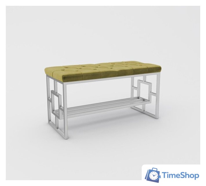 Банкетка Hype Mebel Квадро Люкс (белый/золото) - Изображение №1 — Интернет-магазин Time-Shop