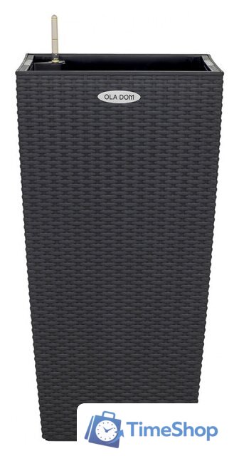 Кашпо Элластик-Пласт Ola Dom Rattan (31л, антрацит) - Изображение №1 — Интернет-магазин Time-Shop