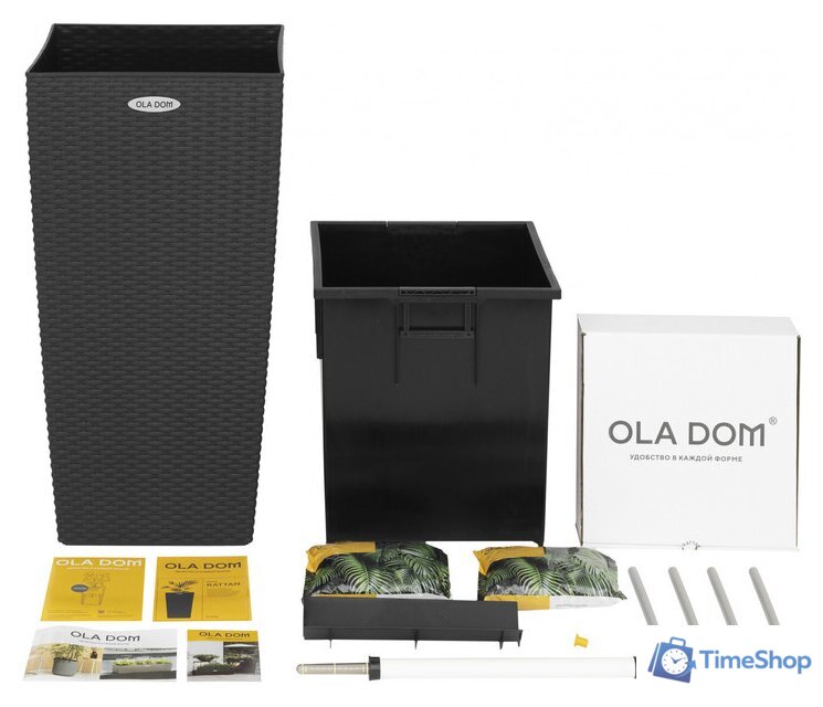 Кашпо Элластик-Пласт Ola Dom Rattan (31л, антрацит) - Изображение №11 — Интернет-магазин Time-Shop