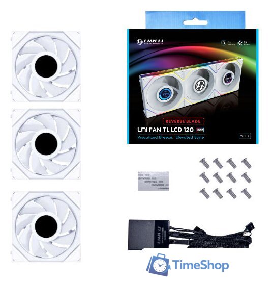 Комплект вентиляторов для корпуса Lian Li Uni Fan TL LCD 120 Triple Pack G99.12TLLCD3W.00 - Изображение №1 — Интернет-магазин Time-Shop