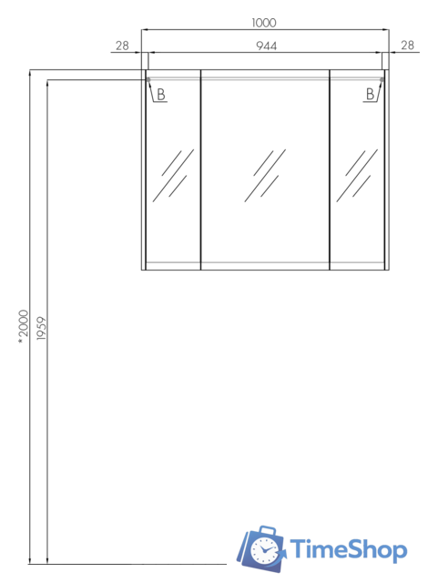  Акватон Шкаф с зеркалом Нортон 100 1A249302NT010 (белый) - Изображение №5 — Интернет-магазин Time-Shop