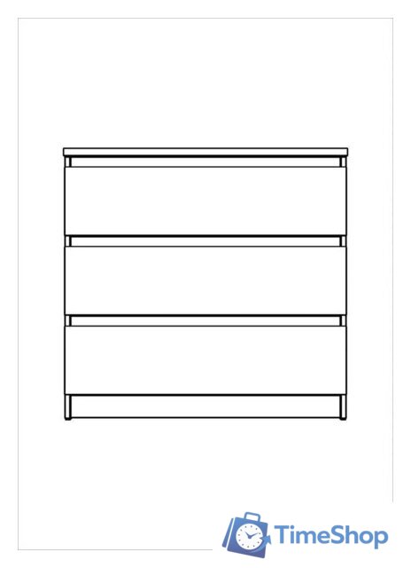 Комод Mio Tesoro Мальта 3 ящика 80x76 2.05.02.040.1 (белый) - Изображение №4 — Интернет-магазин Time-Shop