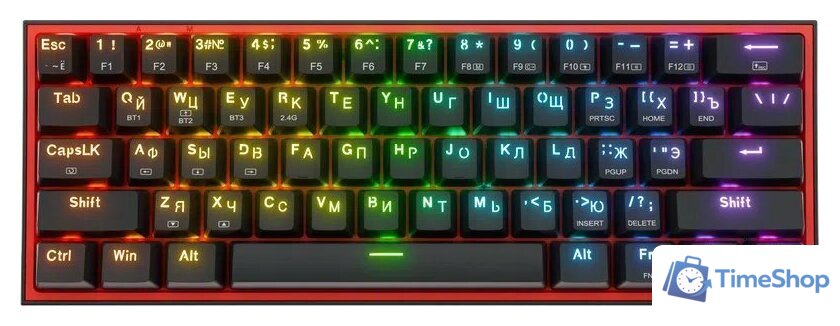 Клавиатура Redragon Fizz Pro (черный/красный) - Изображение №1 — Интернет-магазин Time-Shop