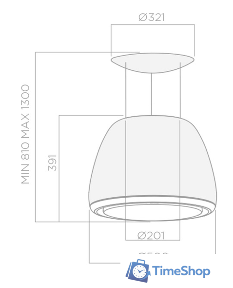 Кухонная вытяжка Elica EDITH ROCK/F/50 - Изображение №3 — Интернет-магазин Time-Shop