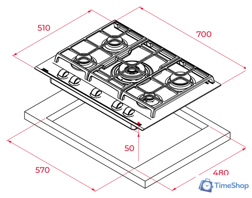 Варочная панель TEKA GZC 75330 XBN (черный) - Изображение №10 — Интернет-магазин Time-Shop