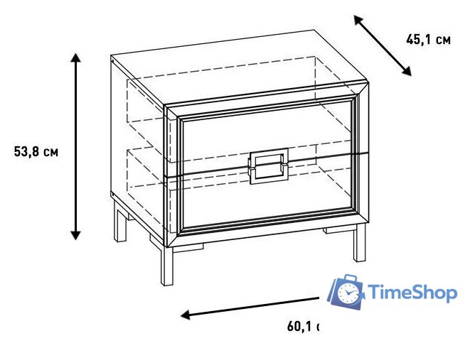 Тумба Ангстрем Дольче спальня ДЛ-305.03 исп.3 (кашемир серый) - Изображение №12 — Интернет-магазин Time-Shop