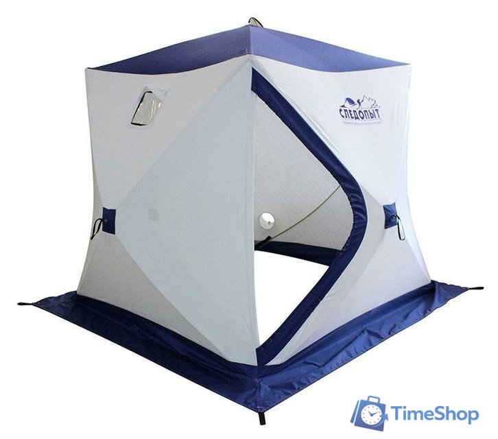 Палатка для зимней рыбалки Следопыт Куб PF-TW-07/2 (белый/синий) - Изображение №1 — Интернет-магазин Time-Shop