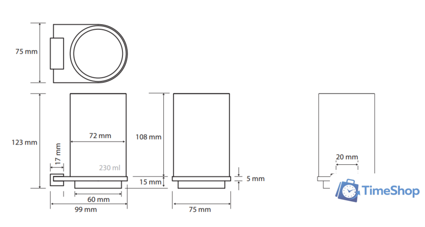 Стакан для зубной щетки и пасты Bemeta Galla 108110010 - Изображение №2 — Интернет-магазин Time-Shop