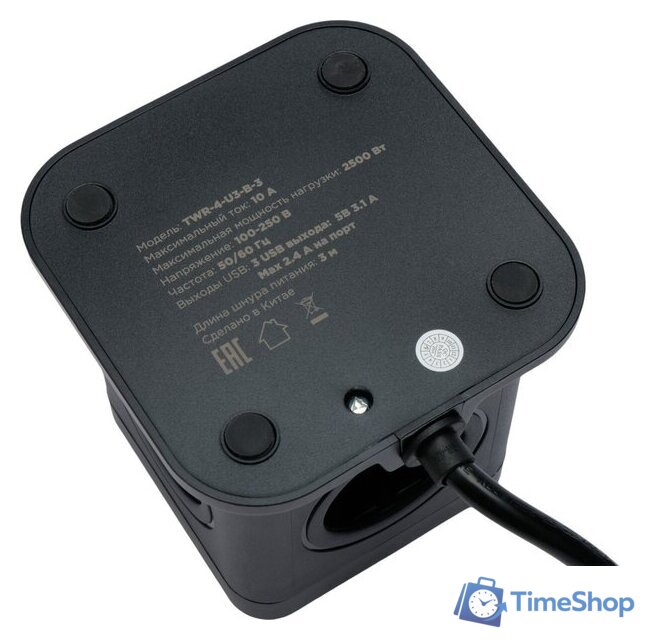 Сетевой фильтр Cablexpert TWR-4-U3-B-3 - Изображение №3 — Интернет-магазин Time-Shop