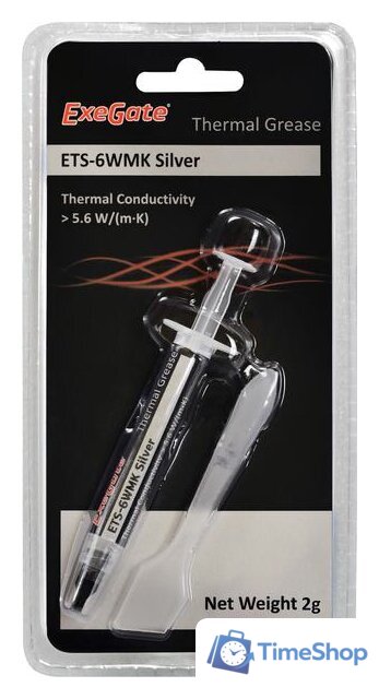Термопаста ExeGate ETS-6WMK Silver EX282346RUS (2 г.) - Изображение №2 — Интернет-магазин Time-Shop