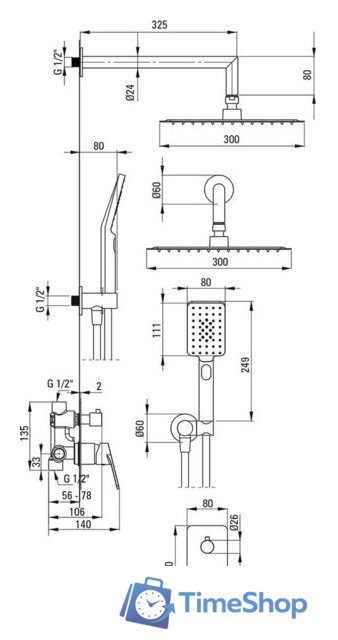 Душевая система  Deante Jasmin NAC_09JP (хром) - Изображение №6 — Интернет-магазин Time-Shop