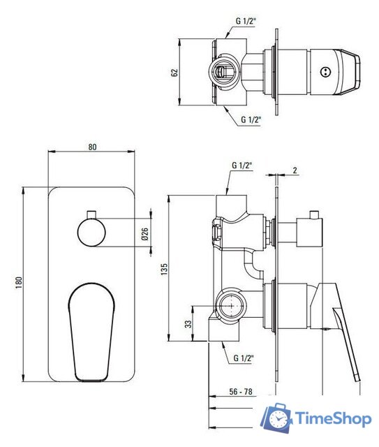 Душевая система  Deante Jasmin NAC_09JP (хром) - Изображение №4 — Интернет-магазин Time-Shop