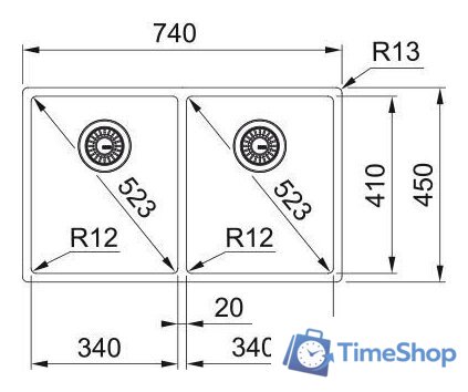 Кухонная мойка Franke Box BXX 220/120 34-34 127.0370.188 - Изображение №2 — Интернет-магазин Time-Shop