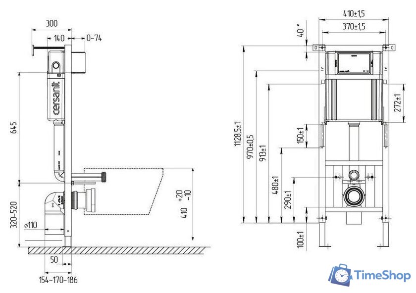 Инсталляция для унитаза Cersanit Aqua Smart M 40 68177 - Изображение №9 — Интернет-магазин Time-Shop