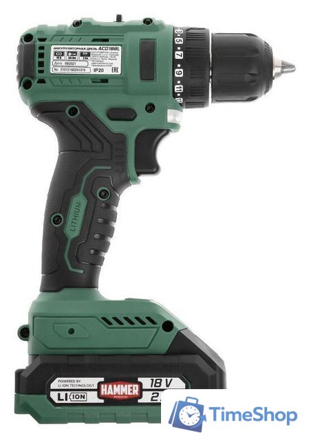 Дрель-шуруповерт Hammer ACD18BL (с 2-мя АКБ, кейс) - Изображение №4 — Интернет-магазин Time-Shop