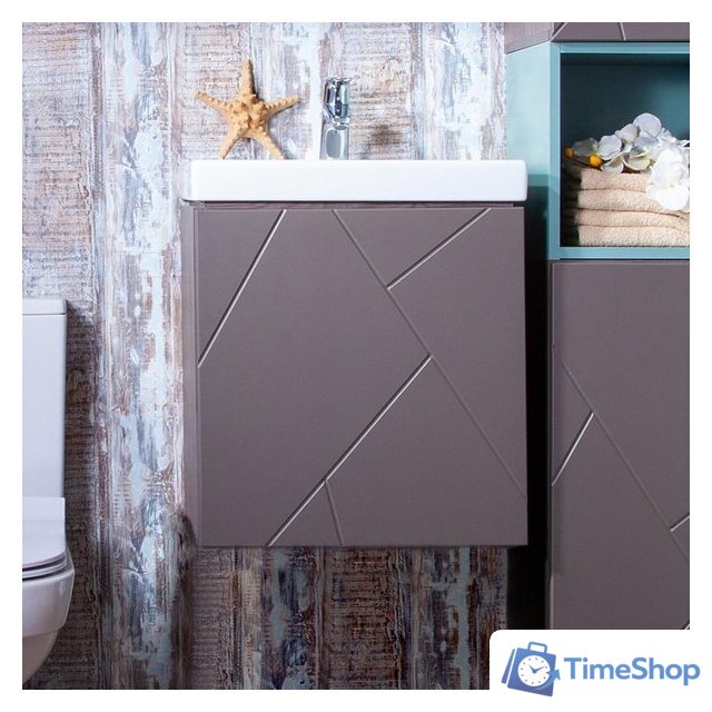  Бриклаер Тумба под умывальник Кристалл 50 (ясень анкор темный/софт графит) - Изображение №7 — Интернет-магазин Time-Shop