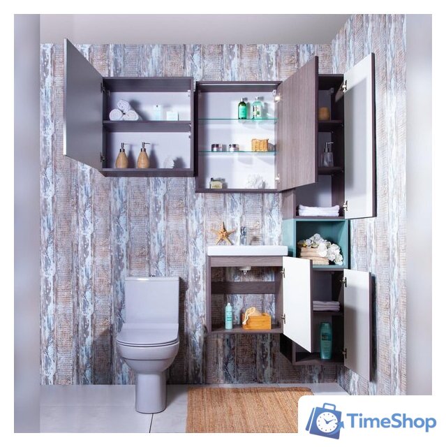  Бриклаер Тумба под умывальник Кристалл 50 (ясень анкор темный/софт графит) - Изображение №4 — Интернет-магазин Time-Shop