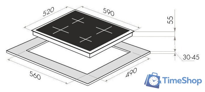 Варочная панель HOMSair HV64BK - Изображение №2 — Интернет-магазин Time-Shop