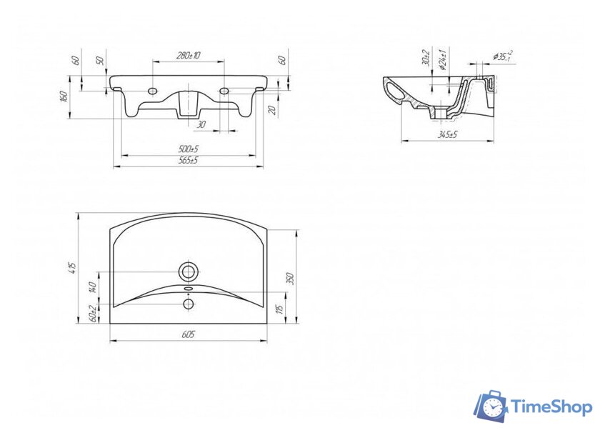 Умывальник Cersanit Carina 60В S-UM-CAR60/1 + 63020 - Изображение №13 — Интернет-магазин Time-Shop