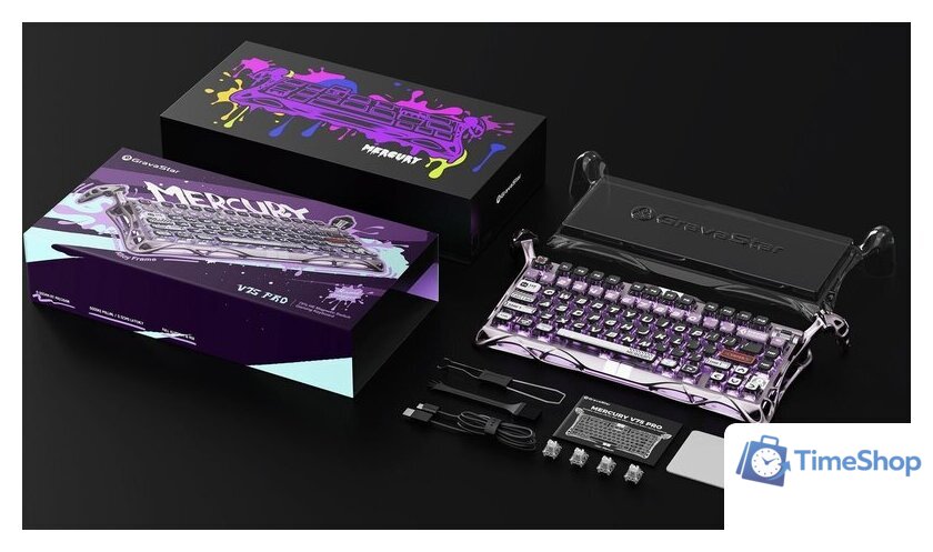 Клавиатура Gravastar Mercury V75 Pro Iron Purple (GravaStar x Gateron Magnetic Jade Pro) - Изображение №14 — Интернет-магазин Time-Shop