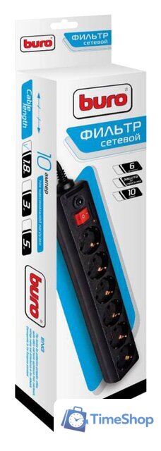 Сетевой фильтр Buro 600SH-1.8-B - Изображение №3 — Интернет-магазин Time-Shop