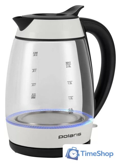 Электрический чайник Polaris PWK 2006CGL (белый) - Изображение №3 — Интернет-магазин Time-Shop