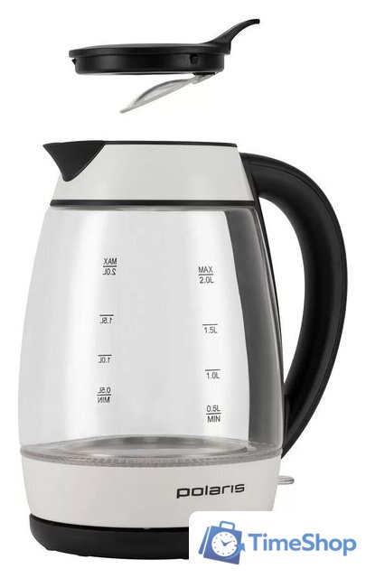 Электрический чайник Polaris PWK 2006CGL (белый) - Изображение №4 — Интернет-магазин Time-Shop