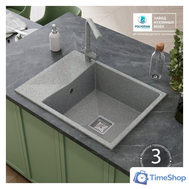 Кухонная мойка Polygran Blade 660 (светло-серый) - Изображение №4 — Интернет-магазин Time-Shop