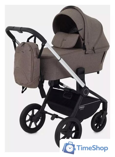 Универсальная коляска MOWbaby Zoom PU RA087 (3 в 1, silver cacao brown) - Изображение №14 — Интернет-магазин Time-Shop
