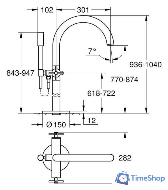 Смеситель Grohe Atrio 25044Al3 - Изображение №2 — Интернет-магазин Time-Shop
