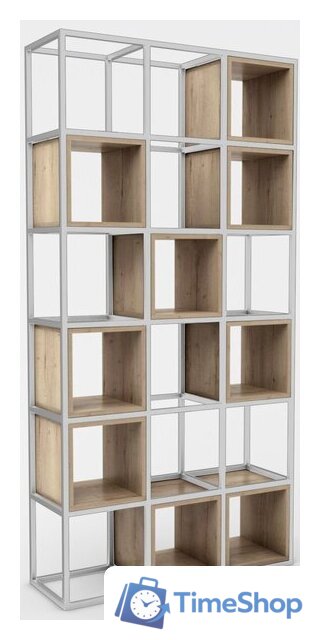 Стеллаж Hype Mebel Грос 105x175 (белый/дуб галифакс натуральный) - Изображение №1 — Интернет-магазин Time-Shop